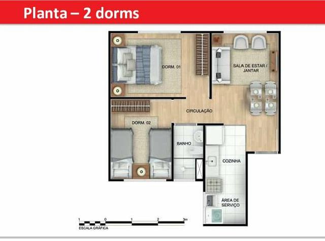 Rm. Apê 2 quartos , em ótima localização em SJP - Foto 2