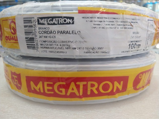 Fio 2 via paralelo megatron 2x1,0 rolo 100m - atacado (Jk eletronicos) - Foto 2