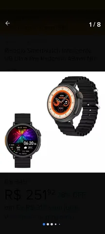 Relogios Smart Watch Redondo Masculino Militar Prova Dagua