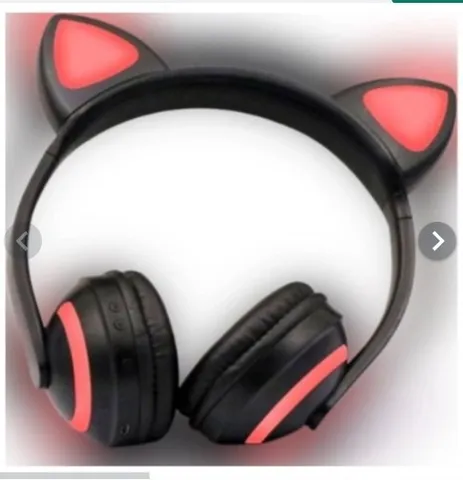 Fone De Ouvido Orelha Gato Gatinho Cat Bluetooth 5.0 Ear Com Led RGB  Original