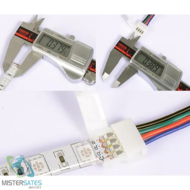 Conector Emenda Fita-fita 5050 Rgb 4 Vias Com Fio 15cm - COD 505 - Foto 4