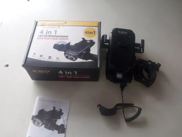LANTERNA DE BIKE 4 EM 1 SUPORTE BUZINA LANTERNA E CARREGADOR BMAX BM8536 - Foto 6