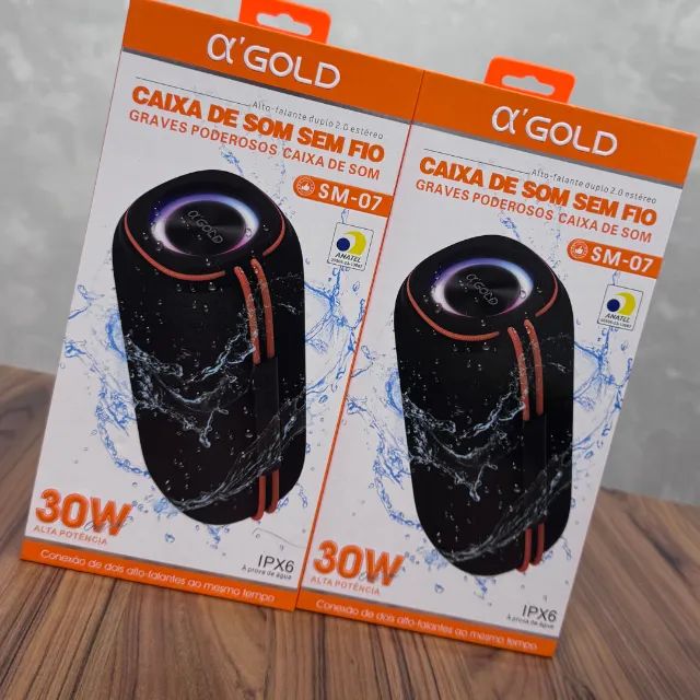 Caixa de Som Bluetooth AGold SM-07 30W IPX6 - Resistente à Água, USB e Auxiliar  - Foto 6