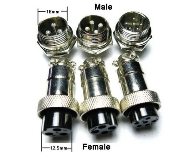 Conector Mike Gx16 Plug Macho E Fêmea 2 Pinos Aviação   Arduino Automação COD-CP245   - Foto 4