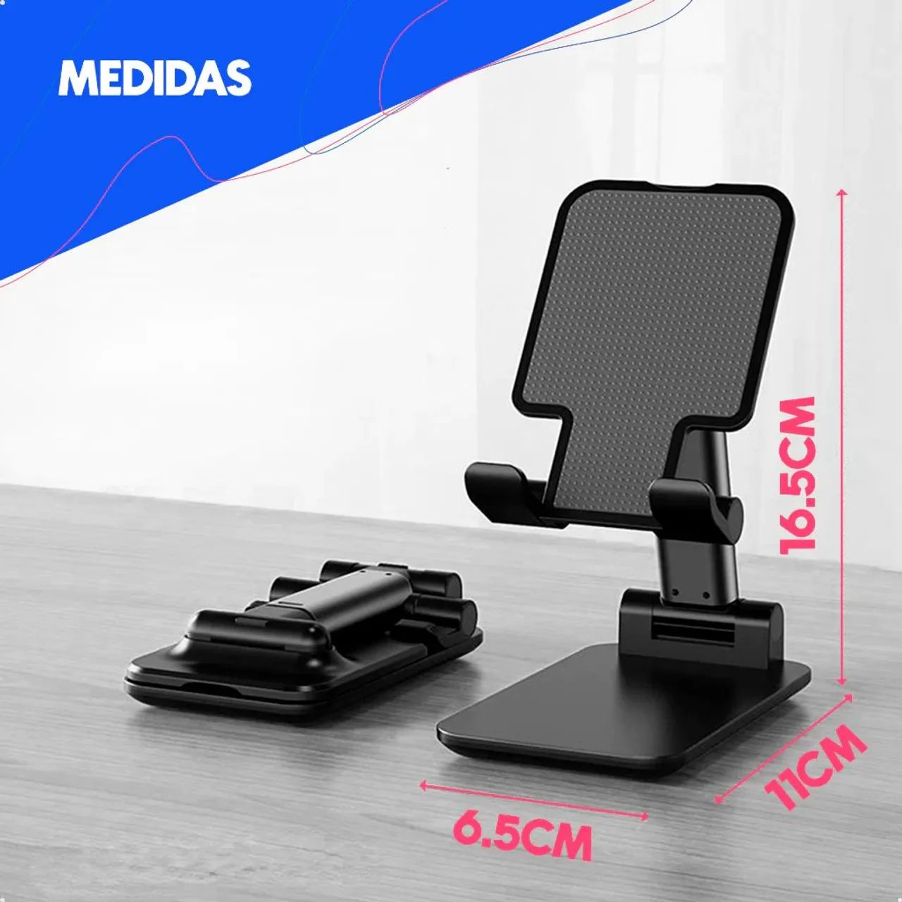 Suporte para Celular é Tablet, ajustável, plástico, Preto (Novo) - Foto 4