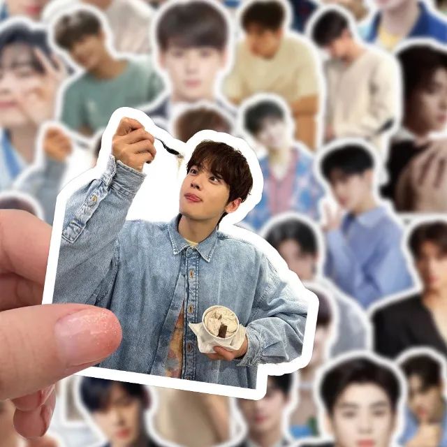 Kit 60 Adesivos de Cha Eun-woo - Autocolantes Pcs Peças Unidades K-Pop Kpop - Foto 3