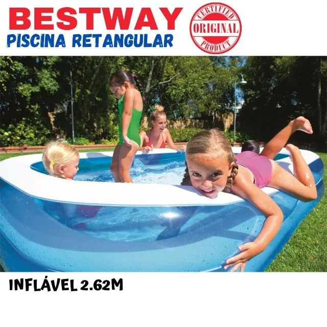 PISCINA RETANGULAR  INFLÁVEL 2.62M X 1.75M X  51 CMS DE ALTURA DE COMPRIMENTO  - Foto 3
