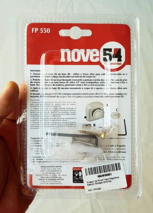 Fixador de Porta com Trava Magnética - FP 550 - Marca Nove 54 Ferramentas - Lacrado - Foto 6