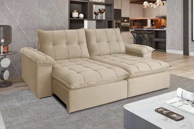 Sofá retrátil e reclinavel iriri 2,90m sr G10