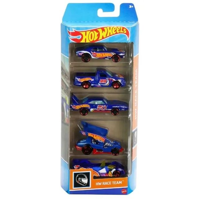 Lacrado - Pack 5 carros Hot Weels Race Team Goodyear Mattel Original Miniatura