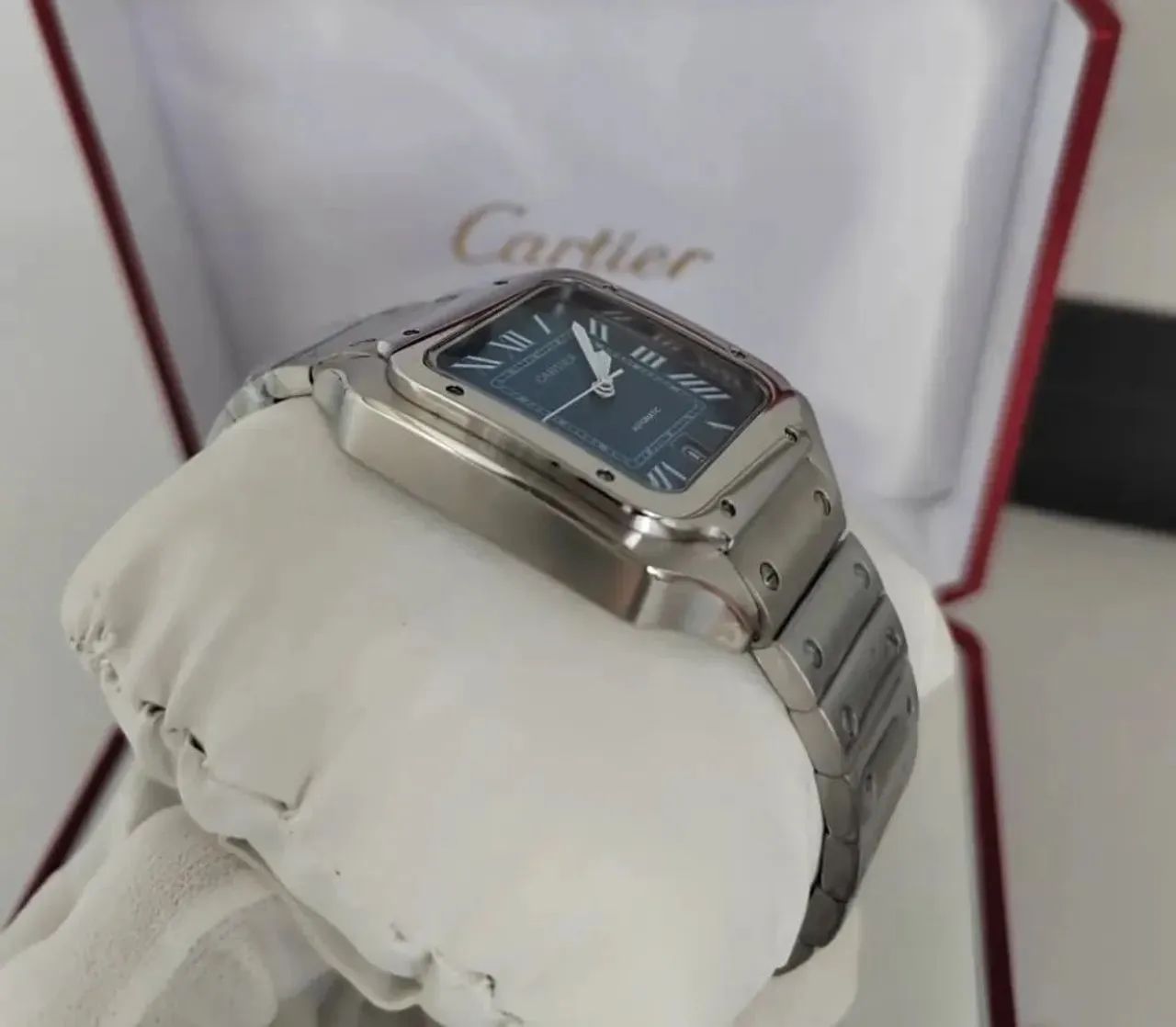 Relógio Cartier Santos Azul Automático - Foto 2