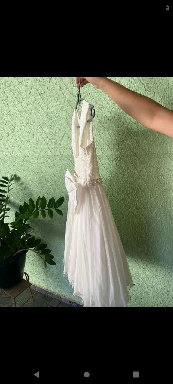 Vestido de renda off  white  para menina - Foto 4