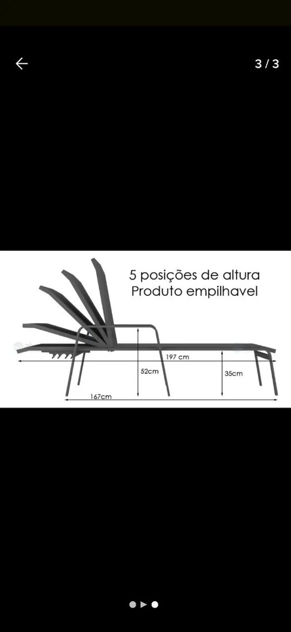 2 Espreguiçadeira para piscina/jardim 65580474454915125