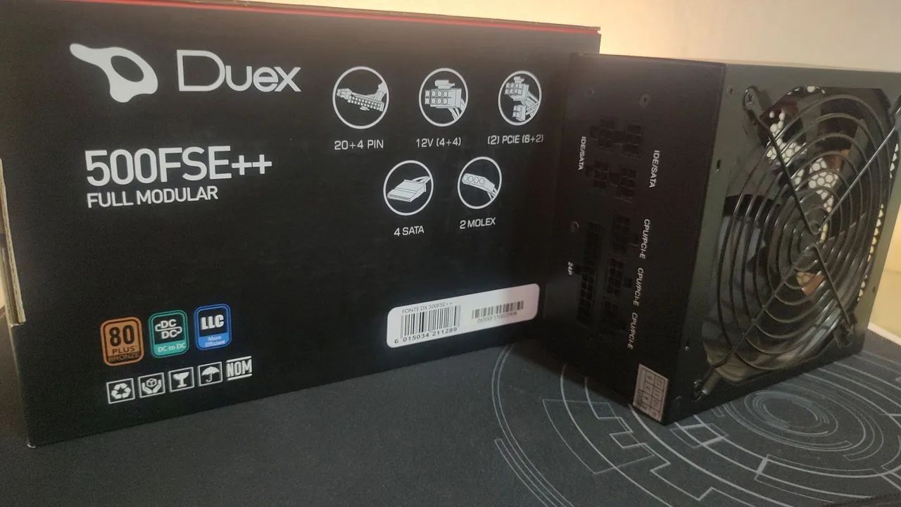 Fonte de PC Duex 500FSE+ Full Modular 500w - Foto 3