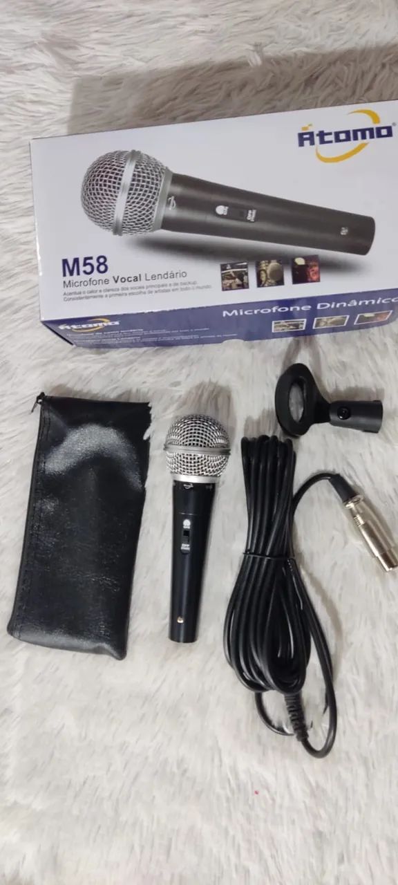 Microfone M58 Profissional Com Fio Lacrado - Foto 3