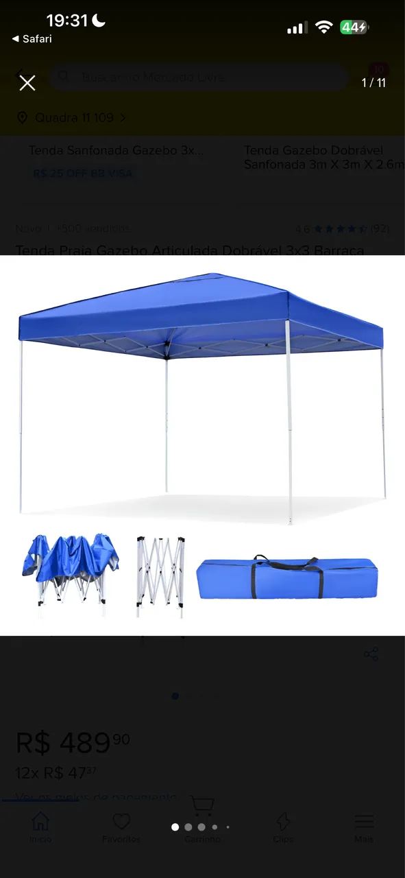 Tenda Gazebo Articulada Dobrável 3x3 - Foto 2