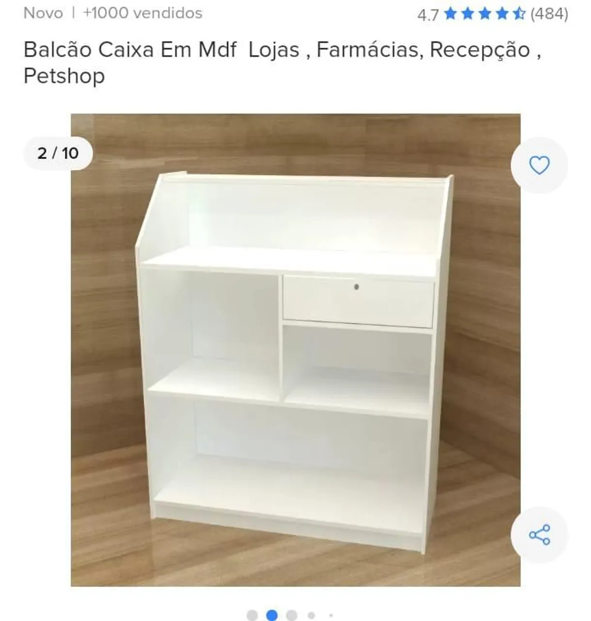 Balcão Caixa em MDF para Lojas, Farmácias e Petshop