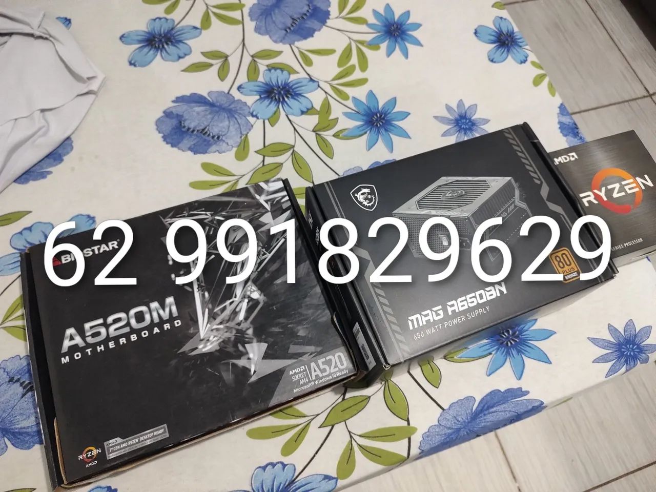 Ryzen 5600x placa mãe A520 m fonte 650 plus bronze monitor tbm 180