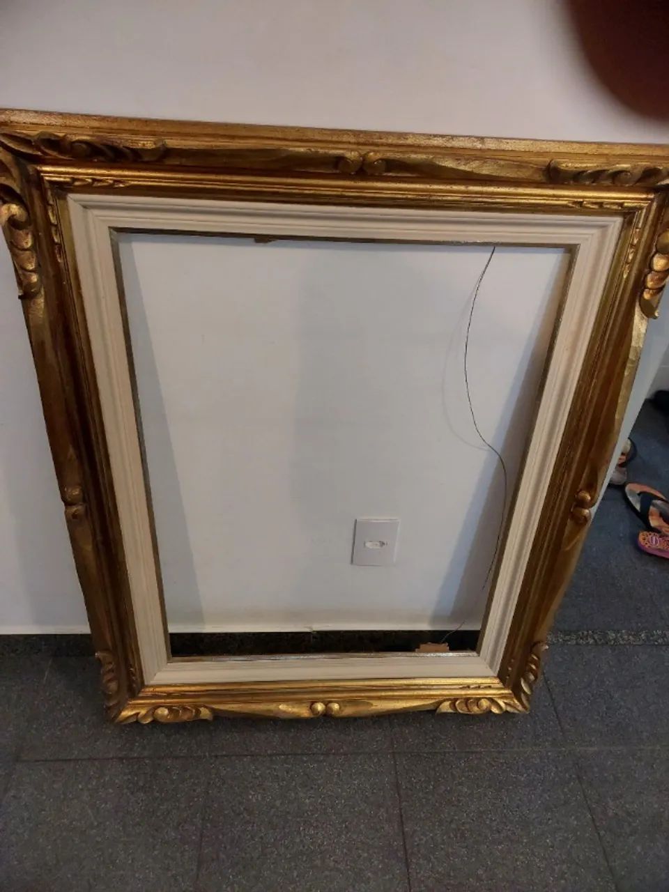 Moldura de quadro com paspatur branco (106 x 86 cm ) para Tela (86 x66 cm)