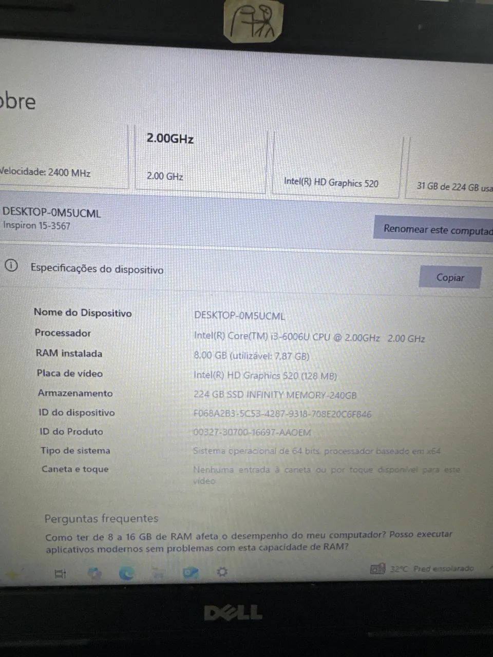 DELL i3  8RAM. 244GB - Foto 4