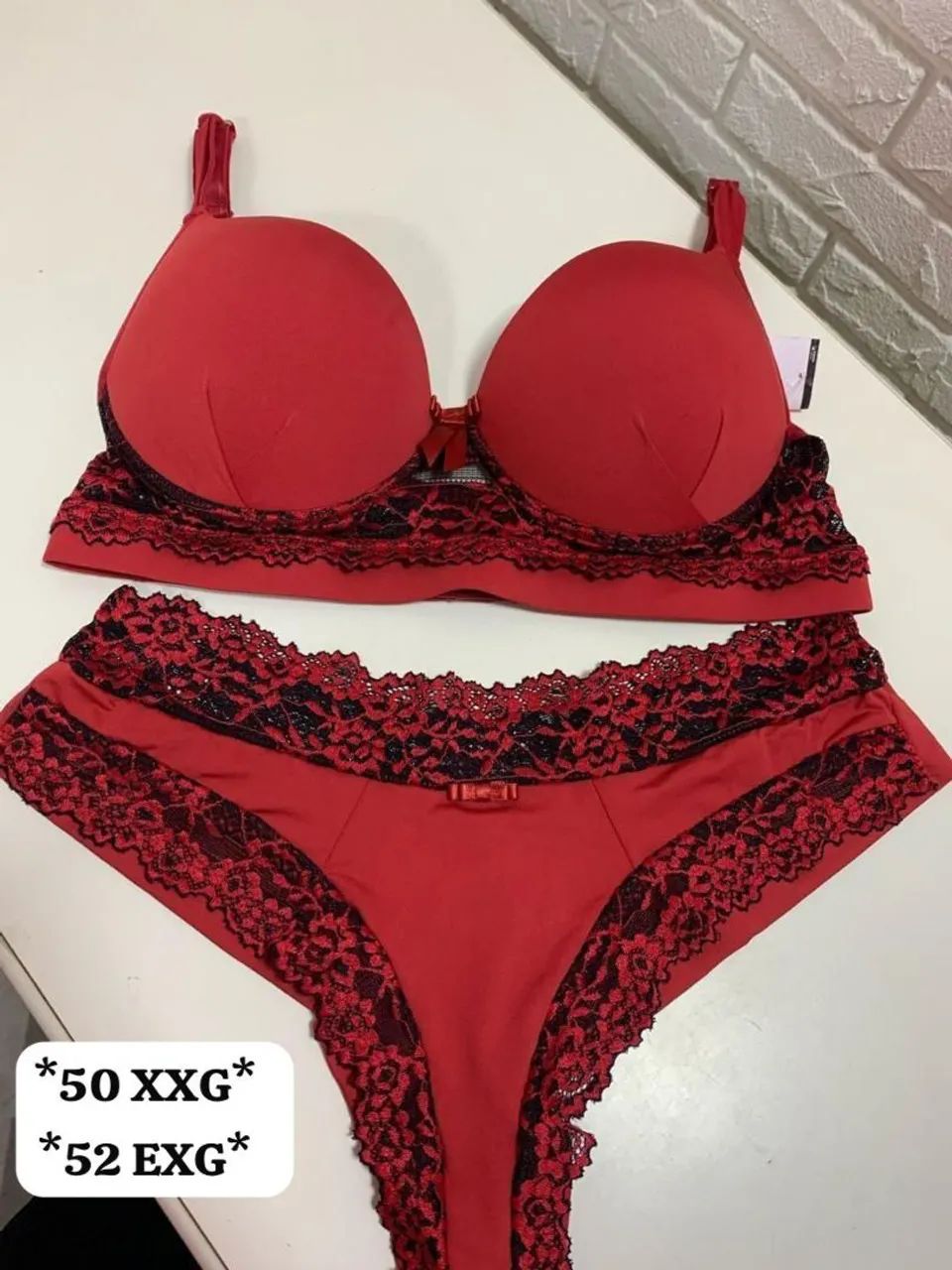 Conjunto de lingerie rosa plus size - Foto 4