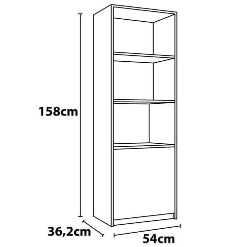 Estante Alta Caemmun Recta com 1 Porta e 3 Prateleiras e Nicho - Foto 2