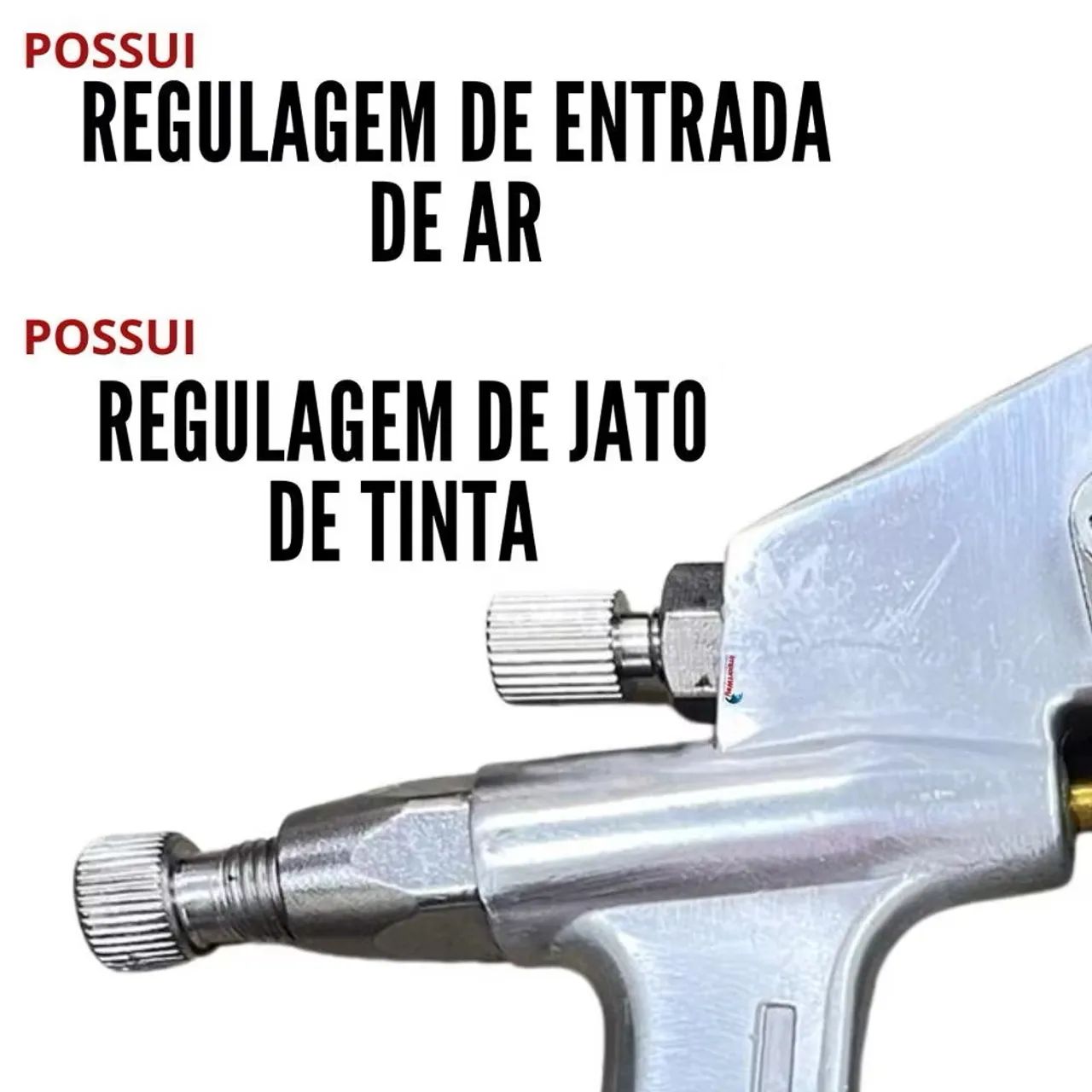 Pistola de Pintura Aerógrafo 0,5 MM 200ML Alumínio EVPPA200-PR EVALD - Foto 2