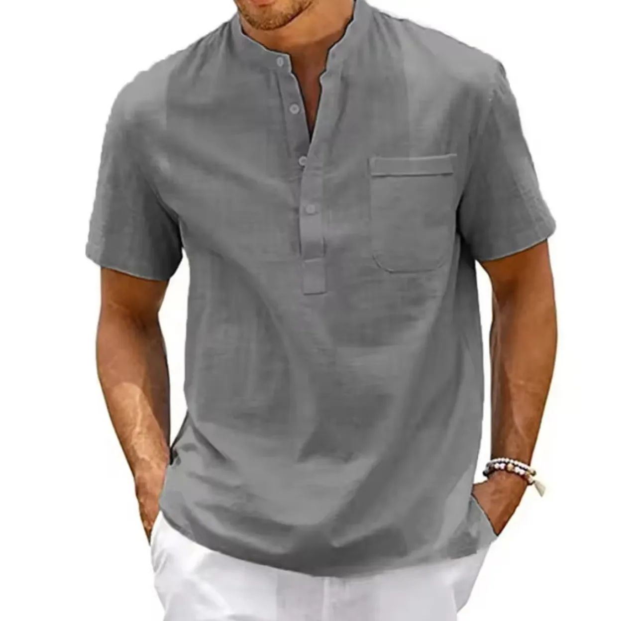 Camisa de Linho e Algodão Vintage   - Foto 2