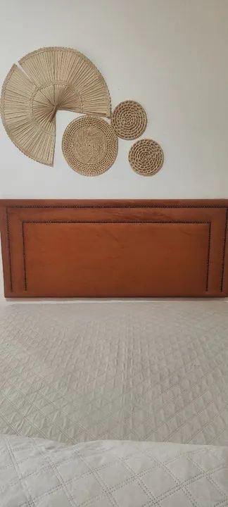 Cabeceira de Cama em Suede Terracota 