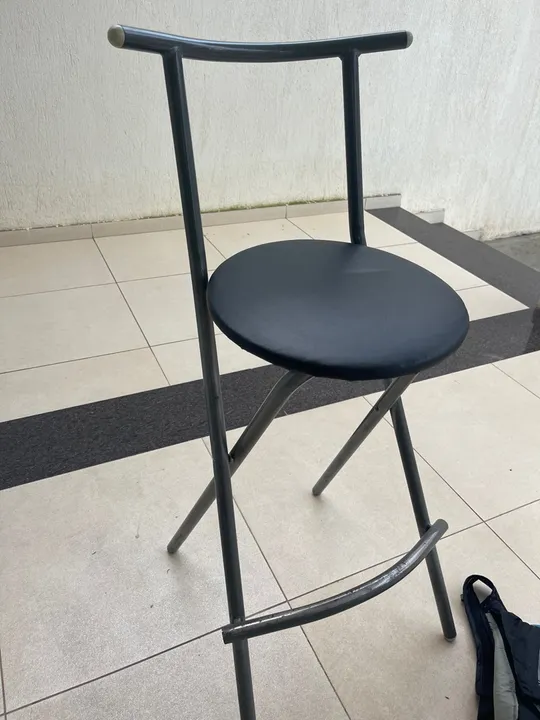 Banqueta Dobrável Preta