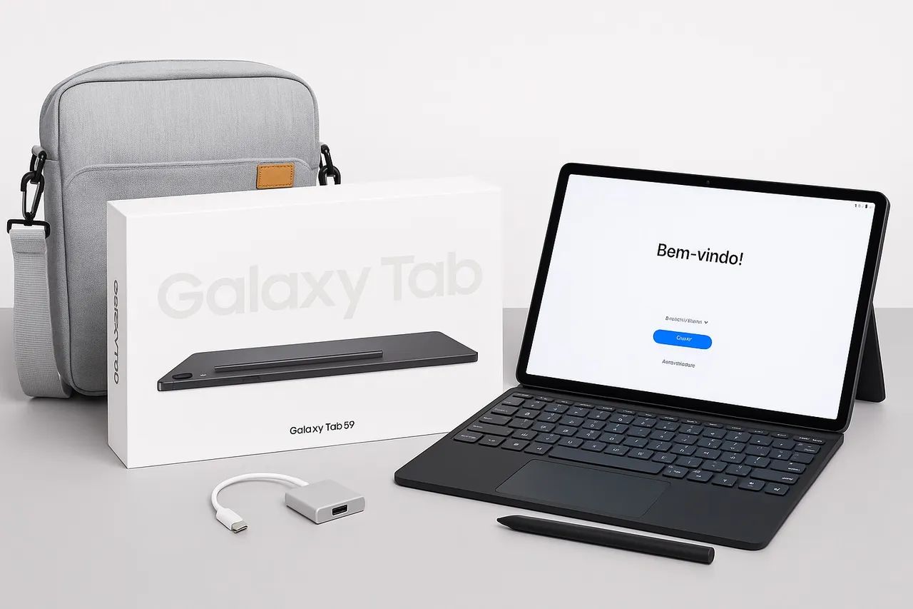 Galaxy Tab S9 - Com teclado e caneta