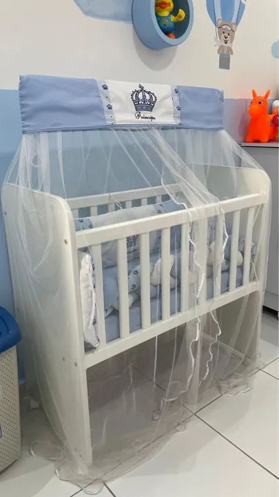 Mini Berço de Bebê com kit Mosquiteiro - Novo - Foto 3