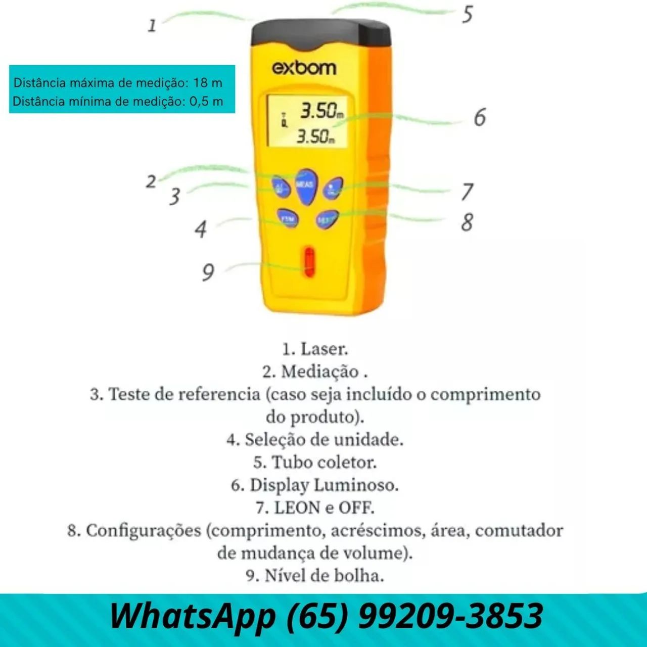 Medidor de Distância a Laser Exbom