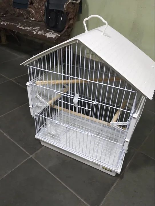 Gaiola para pássaros branca - Foto 4