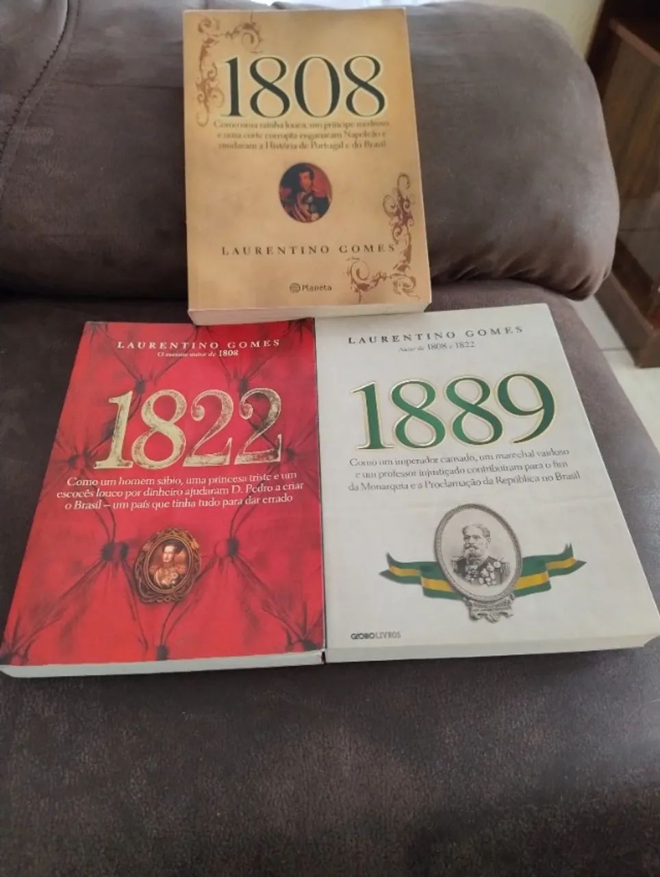Livros Laurentino Gomes - 1808/1822/1889 - ótimo estado