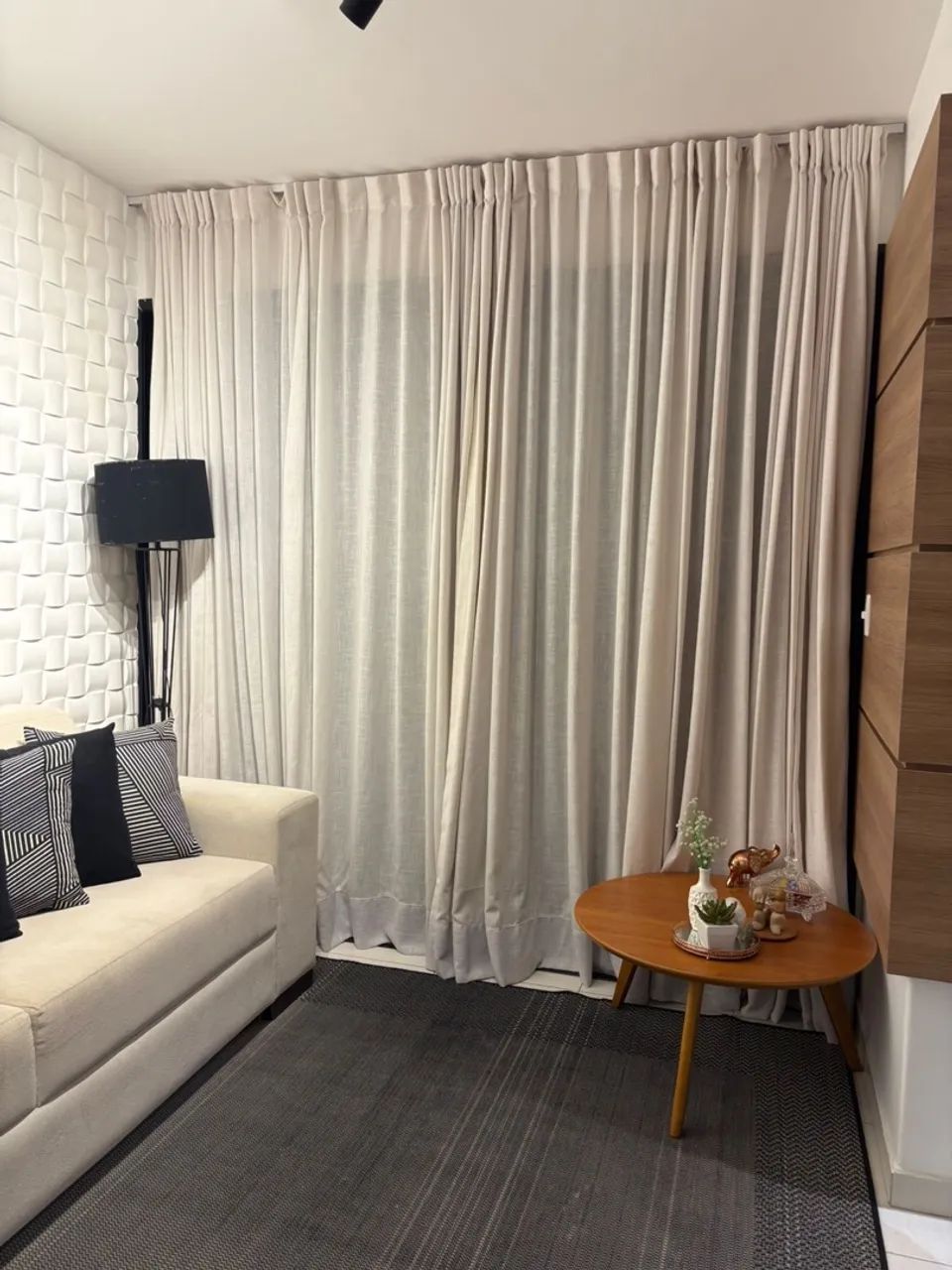 Cortinas de linho off white para sala