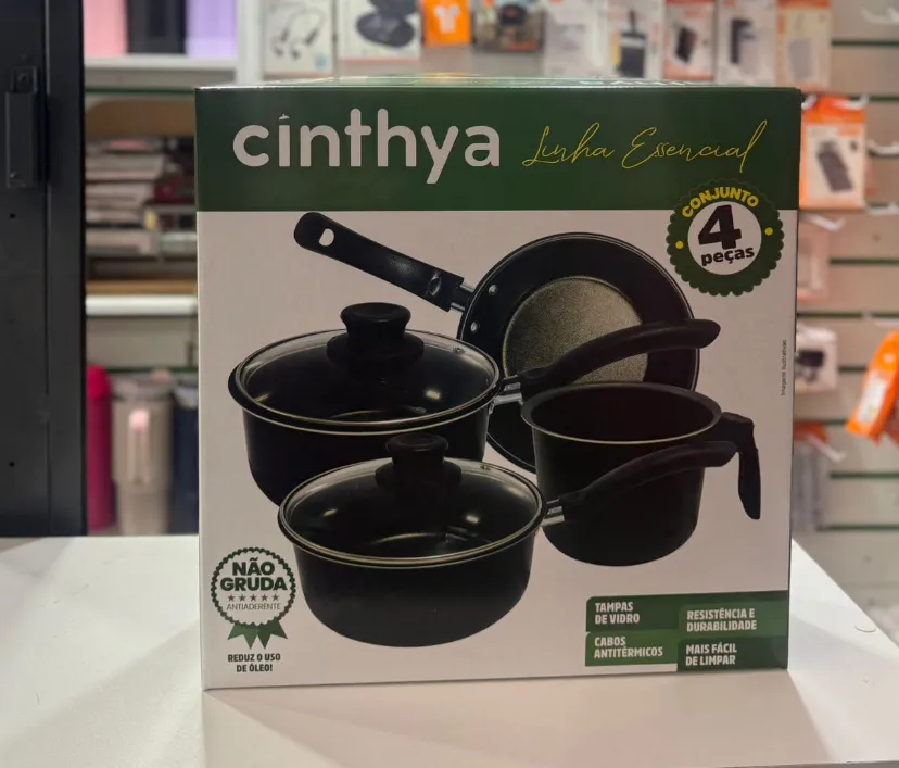 Conjunto de Panelas Cinthya Linha Essencial 4 peças