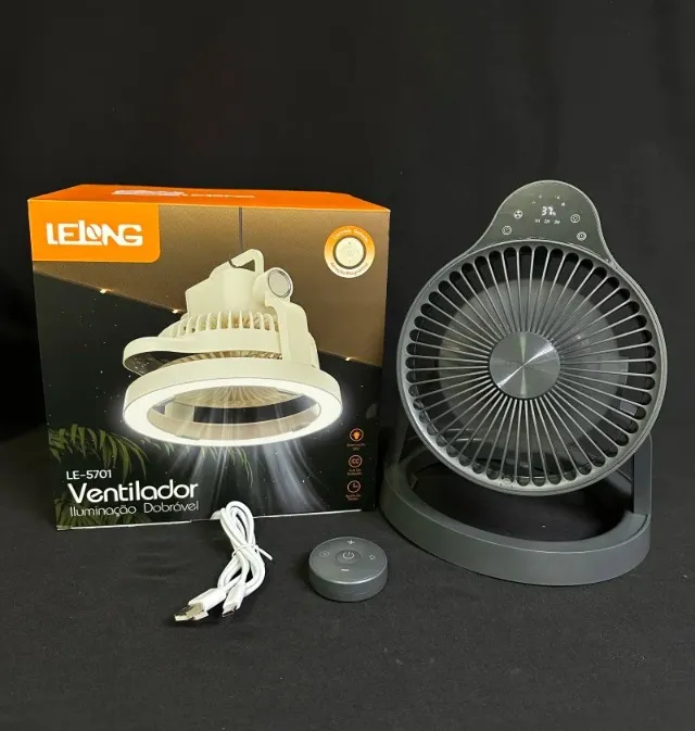 Ventilador Iluminação Dobrável Com Controle Remoto Le - 5701