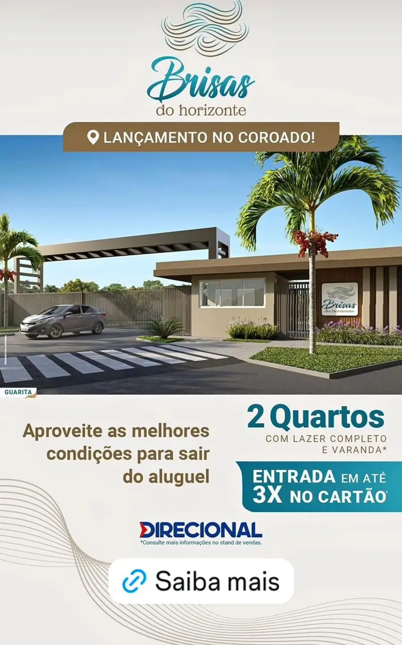 BRISAS DO HORIZONTE | 2 QUARTOS, VARANDA | NO COROADO FINANCIAMENTO CAIXA ECONOMICA