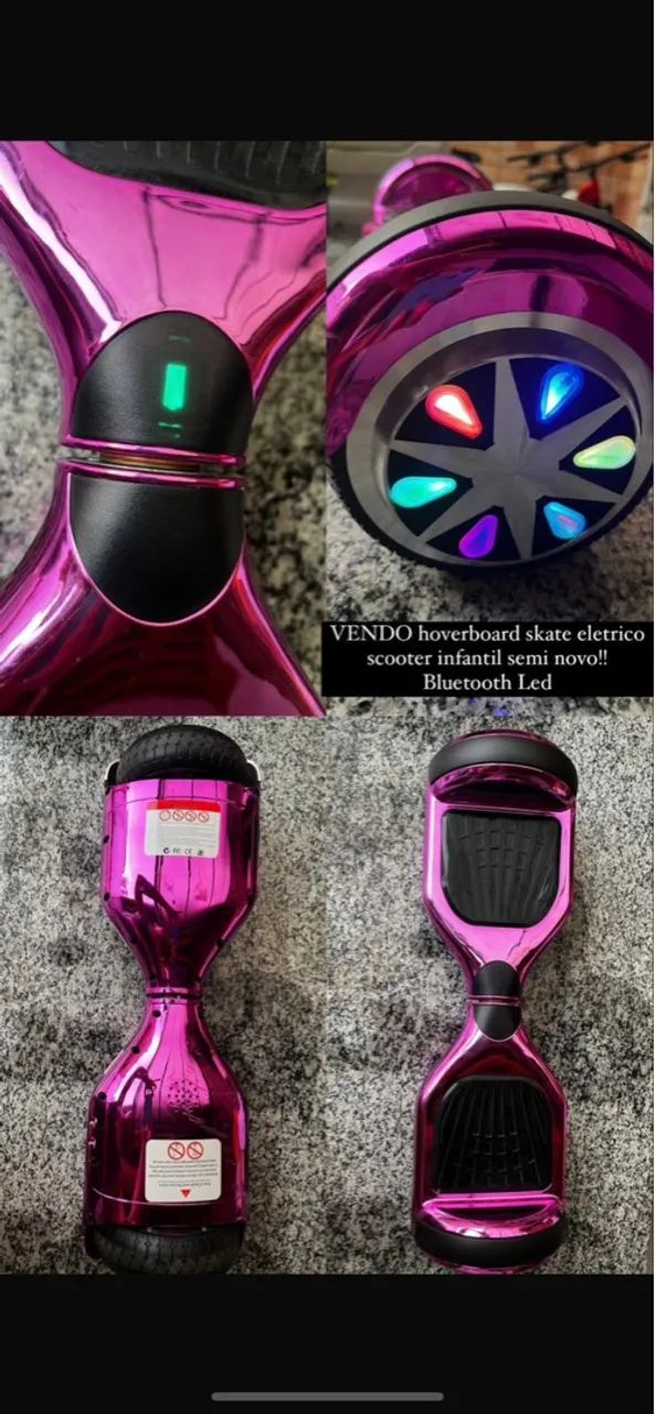 Hoverboard Elétrico Infantil - Bluetooth e LED