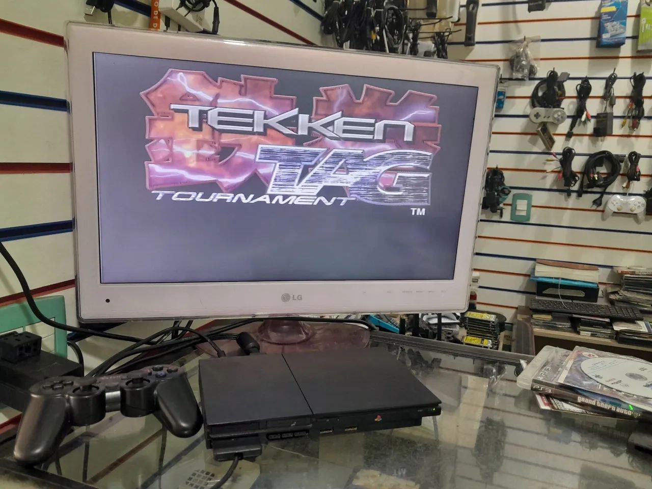Playstation 2 slim + 1 Controle + 3 jogos aceito cartão de crédito cel 19- *  - Foto 2