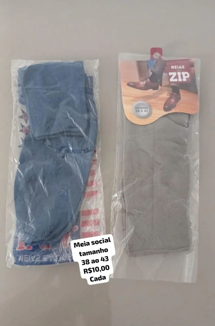 Meia masculina social e cano curto