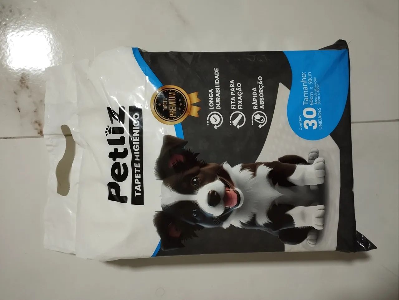 Tapete Higiênico descartável para cachorro 60x50cm - 60 unidades - Petliz