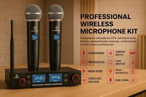 Microfone sem Fio | Kit com 2 microfones - Foto 3