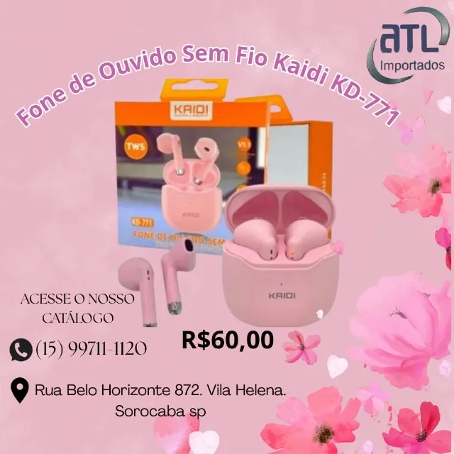 Fone de Ouvido Sem Fio Kaid KD-771