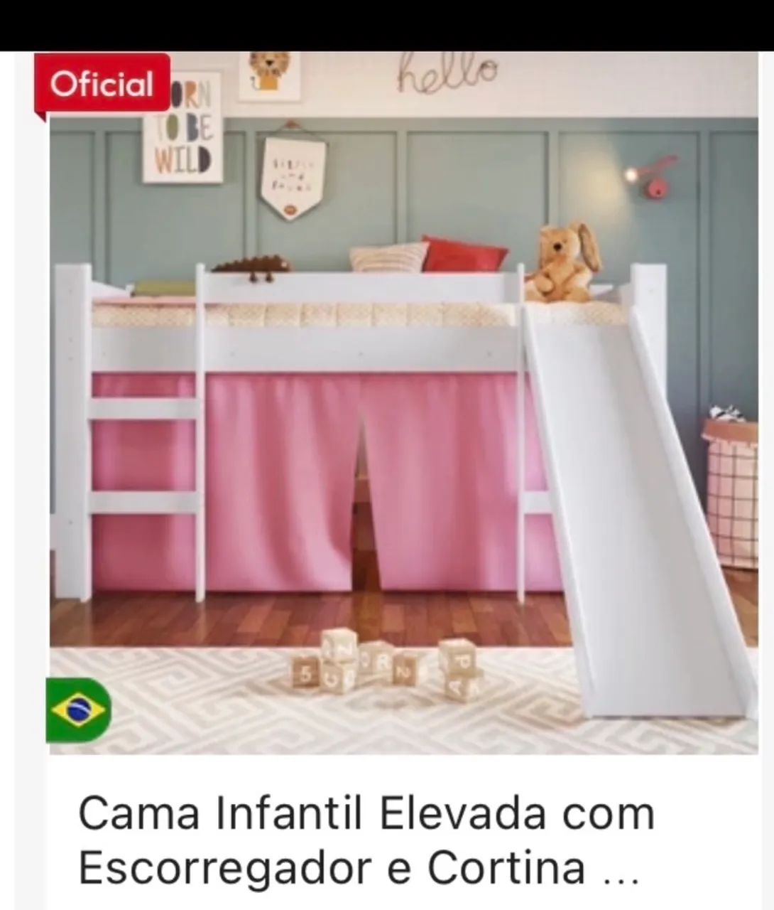 Cama infantil c escorregador 