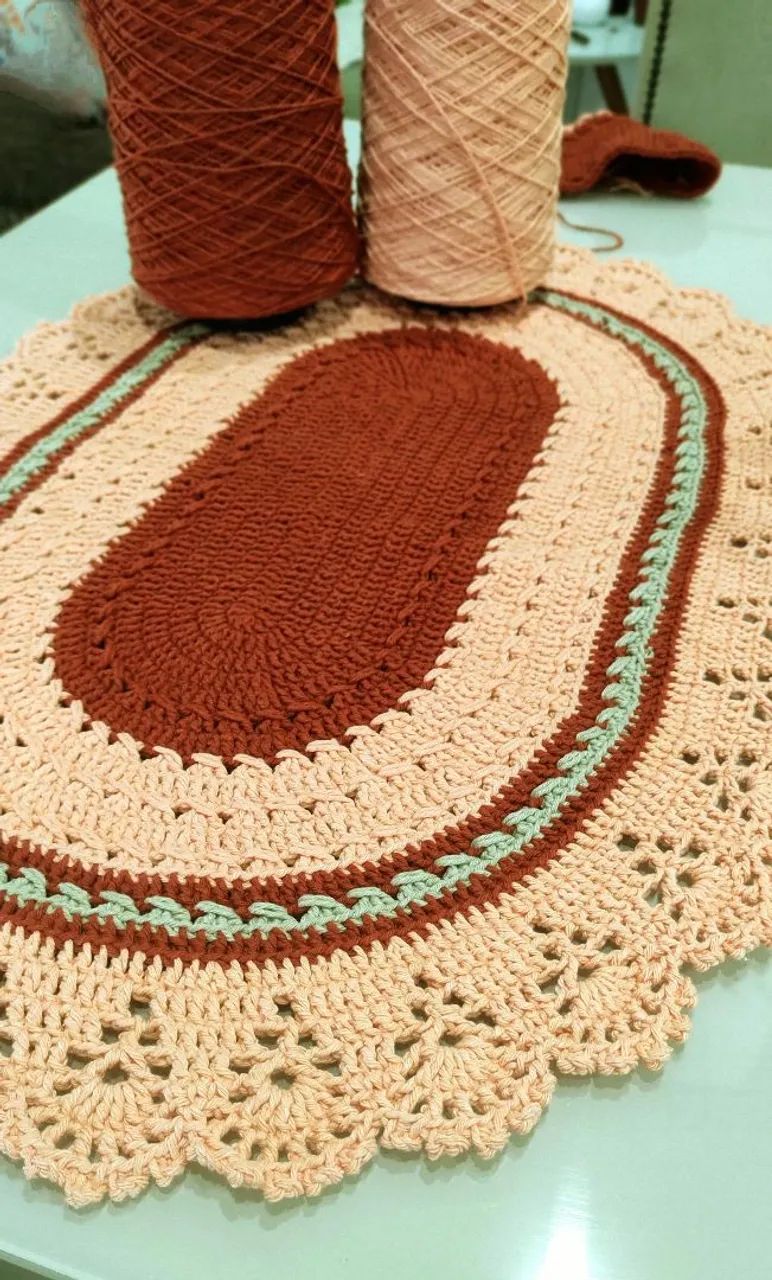 Jogo banheiro em crochê 3 pcs - Foto 2