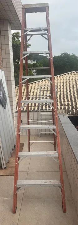 Escada de fibra/aluminio de 8 Degraus