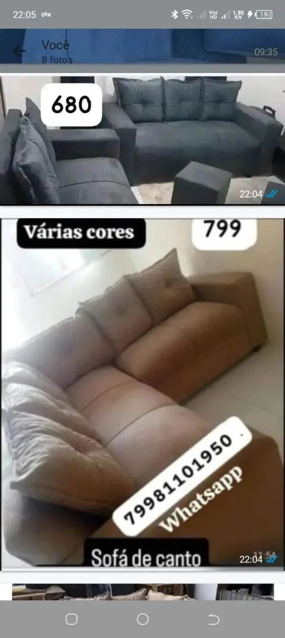 Sofá Retrátil conjunto de sofá com almofadas sofá de canto  - Foto 5