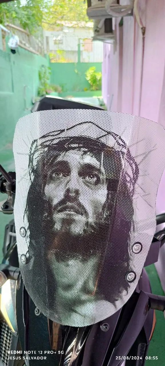 Bolha de Moto com Imagem de Jesus